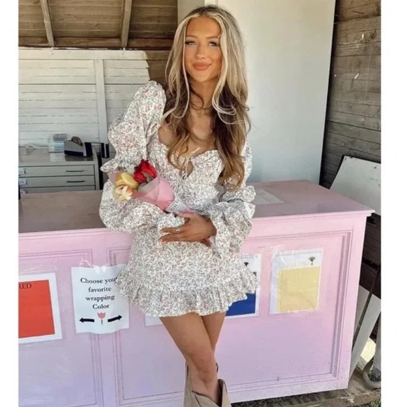 For Love and Lemons Lucca Mini Dress Medium - Picture 3 of 16